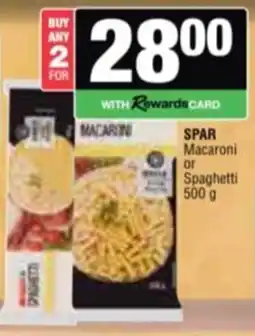 Spar Savemor SPAR Macaroni or Spaghetti offer