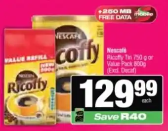 Spar Savemor Nescafe Ricoffy Tin or Value Pack offer