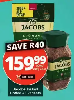 Checkers Jacobs Instant Coffee All Variants offer