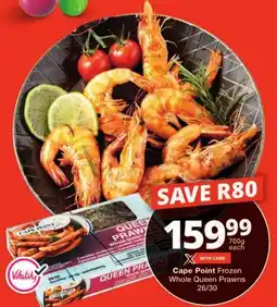 Checkers Cape Point Frozen Whole Queen Prawns offer