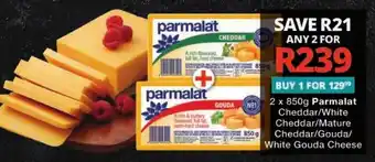 Checkers Parmalat Cheddar/ White Cheddar/ Mature Cheddar/ Gouda/ White Gouda Cheese offer