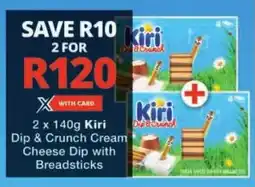 Checkers Kiri Dip & Crunch Cream Cheese Dip with Breadsticks offer