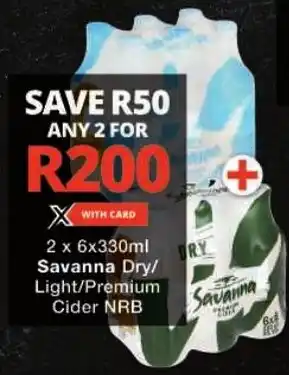 Checkers Savanna Dry/ Light/ Premium Cider NRB offer