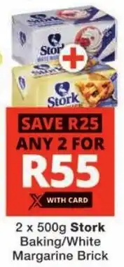 Checkers 2 Stork Baking/ White Margarine Brick offer