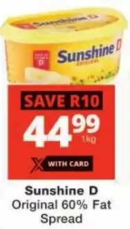 Checkers Sunshine D Original 60% Fat Spread offer