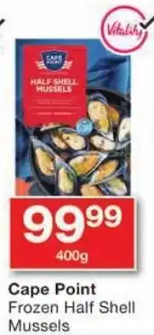 Checkers Cape Point Frozen Half Shell Mussels offer