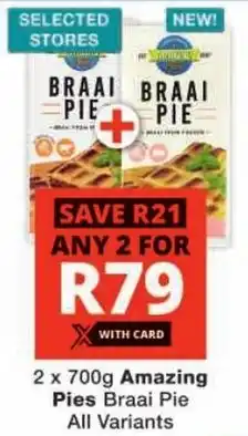Checkers Amazing Pies Braai Pie All Variants offer