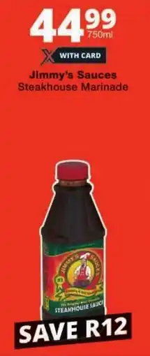 Checkers Jimmy's Sauces Steakhouse Marinade offer