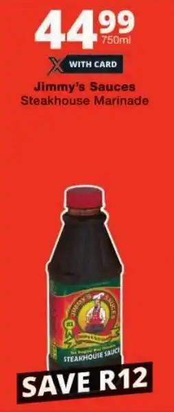 Checkers Jimmy's Sauces Steakhouse Marinade offer