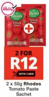 Checkers Rhodes Tomato Paste Sachet offer