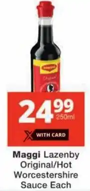 Checkers Maggi Lazenby Original/ Hot Worcestershire Sauce offer