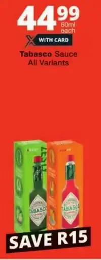 Checkers Tabasco Sauce All Variants offer