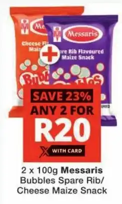 Checkers Messaris Bubbles Spare Rib/ Cheese Maize Snack offer