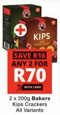 Checkers Bakers Kips Crackers All Variants offer
