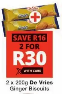 Checkers De Vries Ginger Biscuits offer
