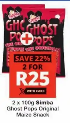 Checkers Simba Ghost Pops Original Maize Snack offer