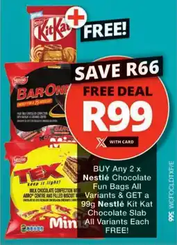 Checkers Nestlé Chocolate Fun Bags All Variants offer
