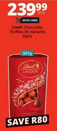 Checkers Lindt Chocolate Truffles All Variants offer