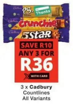 Checkers Cadbury Countlines All Variants offer
