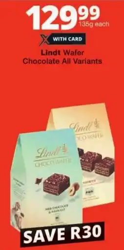 Checkers Lindt Wafer Chocolate All Variants offer