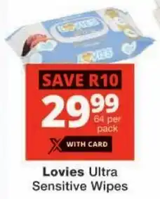 Checkers Lovies Ultra Sensitive Wipes offer