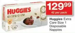 Checkers Huggies Extra Care Size 1 Disposable Nappies offer