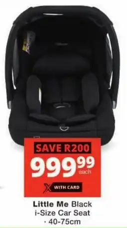 Checkers Little Me Black i-Size Car Seat offer