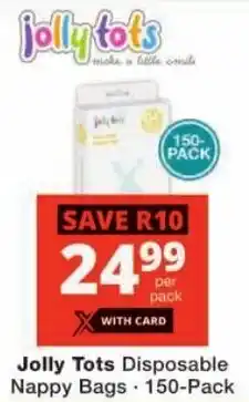 Checkers Jolly Tots Disposable Nappy Bags offer