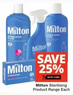 Checkers Milton Sterilising Product Range offer