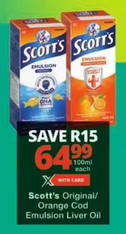 Checkers Scott's Original/ Orange Cod Emulsion Liver Oil offer