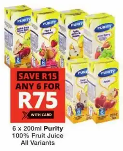 Checkers Purity 100% Fruit Juice All Variants offer