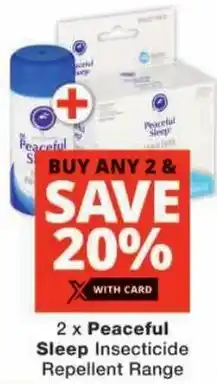 Checkers Peaceful Sleep Insecticide Repellent Range offer
