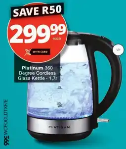 Checkers Platinum 360 Degree Cordless Glass Kettle offer