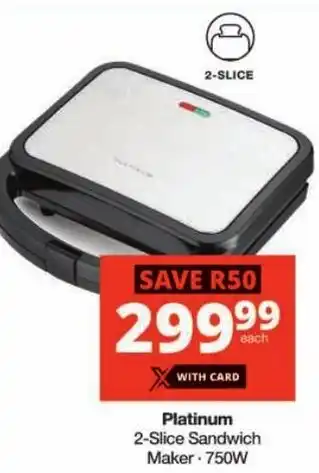 Checkers Platinum 2-Slice Sandwich Maker offer