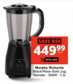 Checkers Morphy Richards Black/ Rose Gold Jug Blender offer