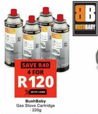 Checkers BushBaby Gas Stove Cartridge offer