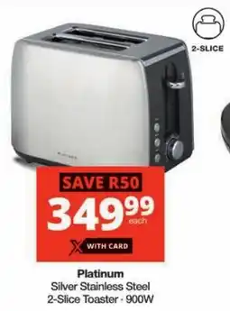 Checkers Platinum Silver Stainless Steel 2-Slice Toaster offer