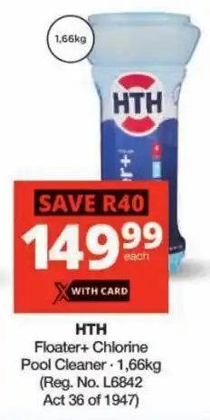 Checkers HTH Floater+ Chlorine Pool Cleaner offer