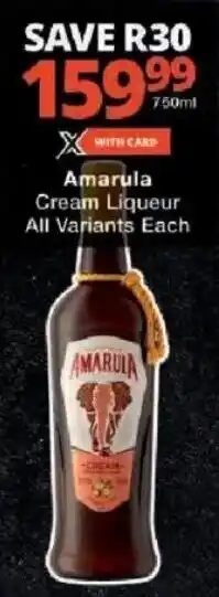Checkers Liquor Shop Amarula Cream Liqueur All Variants offer
