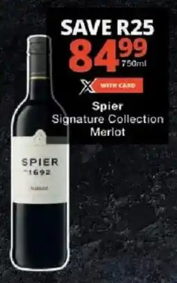 Checkers Liquor Shop Spier Signature Collection Merlot offer