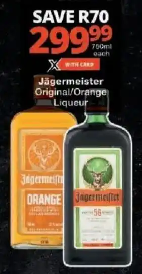 Checkers Liquor Shop Jägermeister Original/ Orange Liqueur offer