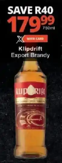 Checkers Liquor Shop Klipdrift Export Brandy offer