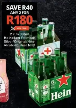 Checkers Liquor Shop Heineken Premium Silver/ Original/ Non-Alcoholic Beer NRB offer