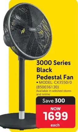 Makro Philips 3000 Series Black Pedestal Fan offer