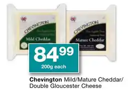 Checkers Chevington Mild/ Mature Cheddar/ Double Gloucester Cheese offer