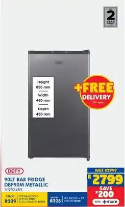 Russells Defy bar fridge metallic offer