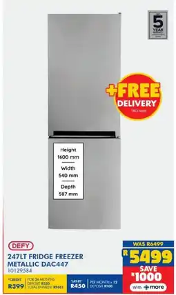 Russells Defy fridge freezer metallic offer