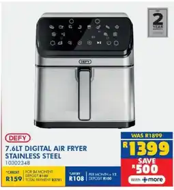 Russells Defy digital air fryer stainless steel offer