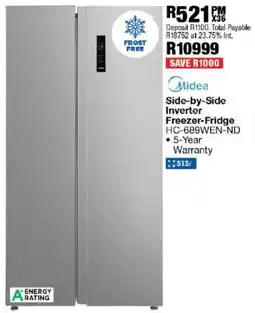 OK Furniture Midea Side-by-Side Inverter Freezer-Fridge offer