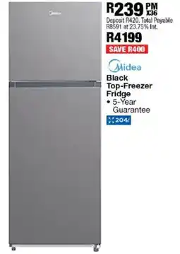 OK Furniture Midea Black Top-Freezer Fridge offer